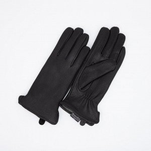 Перчатки женские, размер 7, подклад флис, цвет чёрный 7357136