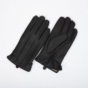 Перчатки мужские, размер 10, подклад шерсть, цвет чёрный 7357199