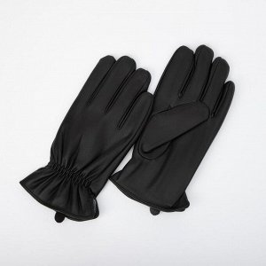 Перчатки мужские, размер 10.5, подклад флис, цвет чёрный 7357210