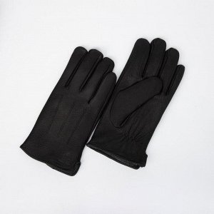 Перчатки мужские, размер 10.5, подклад флис, цвет чёрный 7357195