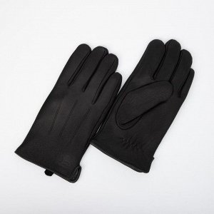 Перчатки мужские, размер 11.5, подклад флис, цвет чёрный 7357197
