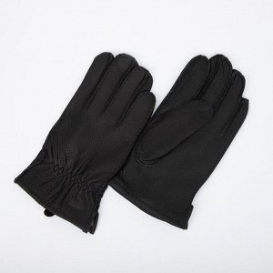 Перчатки мужские, размер 10, подклад шерсть, цвет чёрный 7357164
