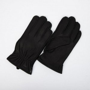 Перчатки мужские, размер 10.5, подклад шерсть, цвет чёрный 7357165