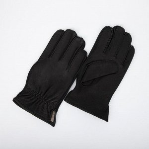Перчатки мужские, размер 11, подклад шерсть, цвет чёрный 7357166