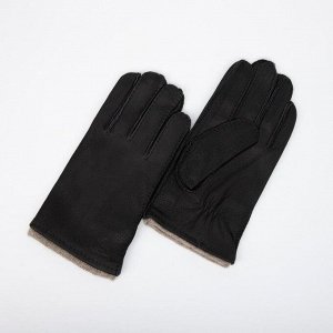Перчатки мужские, размер 11.5, подклад шерсть, цвет чёрный 7357172