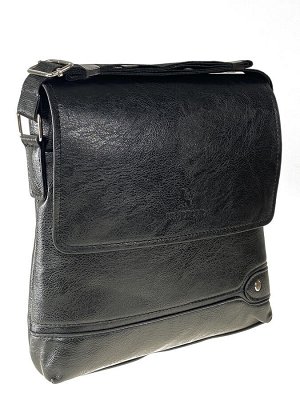 Мужская сумка-планшет из экокожи, чёрная размер L