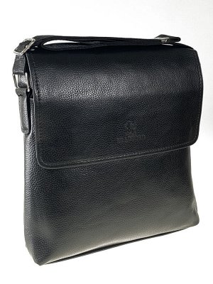 Мужская сумка-планшет из экокожи, чёрная через плечо