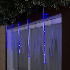 Светодиодная сосулька уличная "Тающая" 0,3 м, d=2 см, вилка, LED-18-220V, нить белая, свечение синее