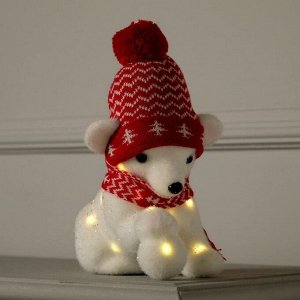 Luazon Lighting Фигура световая &quot;Медведь со снежным комом&quot;, 18х20х10 см, фиксинг, от батар, Т/БЕЛЫЙ