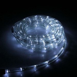 LED шнур 10 мм, круглый, 5 м, чейзинг, 2W-LED/м-24-220V, с контр. 8р, БЕЛЫЙ