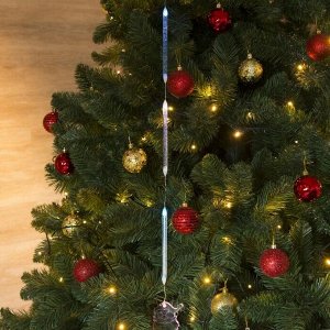 Игрушка светящаяся подвесная "Дед Мороз 7х8 см" на 3 трубках (батарейки в комплекте)