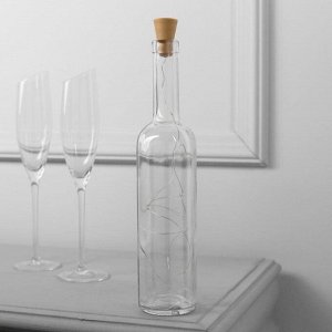 Гирлянда "Нить" 1 м роса с пробкой, IP44, серебристая нить, 10 LED, свечение белое, фиксинг, солнечная батарея