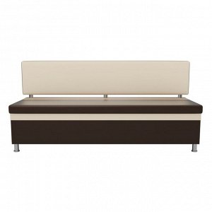Кухонный прямой диван «Стайл», экокожа, цвет коричневый / бежевый