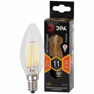 ЭРА F-LED B35-11w-827-E14 ЭРА (филамент, свеча, 11Вт, тепл, E14), шт