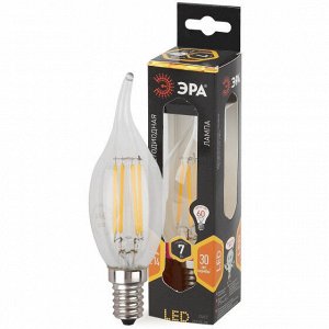 ЭРА F-LED BXS-7W-827-E14 (филамент, свеча на ветру, 7Вт, тепл, E14), шт