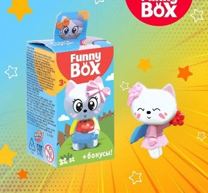 Набор для детей "Funny Box" Котик (карточка,фигурка,лист наклеек) 4,5*4,5*8 см