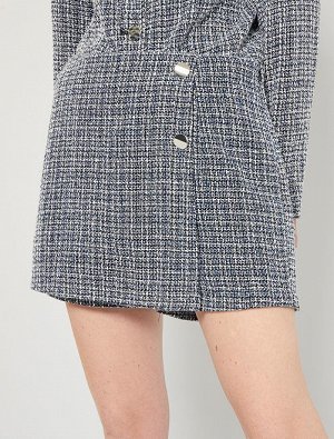 Твидовая юбка-шорты с запахом