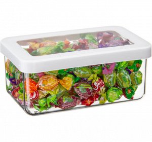 Банка для сыпучих продуктов 0,8л [СТЕП ]БЕЛЫЙ