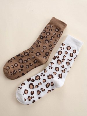 2 пары носки с леопардовым узором