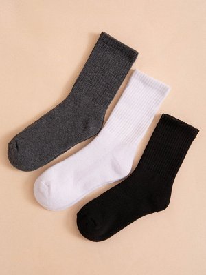 3 пары Однотонные носки до середины голени