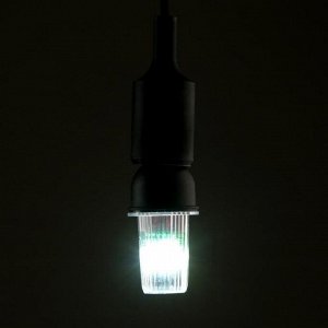 Лампа светодиодная Строб, прозрачная, Е27, 4LED, 3 Вт, 220 В, 6500К, белое свечение