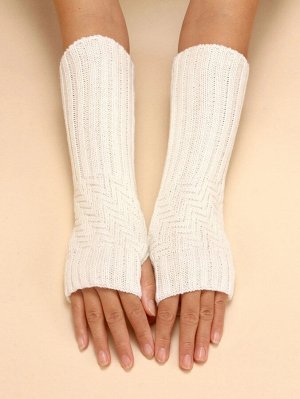 Однотонные длинные перчатки без пальцев