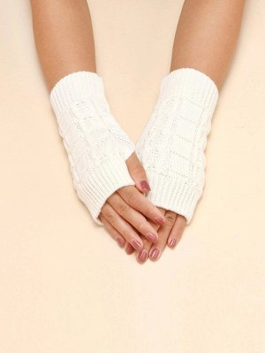 Однотонные вязаные перчатки