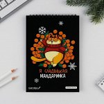 Скетчбук с черными листами А5 «Я сладенькая мандаринка», 40 л