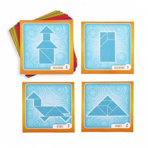 Магнитная игра-головоломка «Волшебный танграм», 48 карт, 7 магнитных деталей