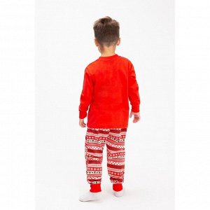 Пижама детская, цвет красный/пингвин, рост 122 см