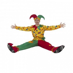 Карнавальный костюм «Петрушка», текстиль, размер 54, рост 182 см