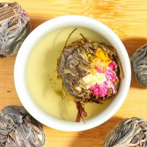 Китайский связанный зеленый чай, 50 г (+ - 5 г), 6 шт, микс цветка