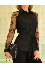 Блузка тканая 653 черная