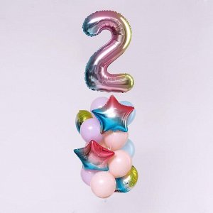 Букет из шаров «День рождения – нежность. 2ода», фольга, латекс, набор 15 шт.