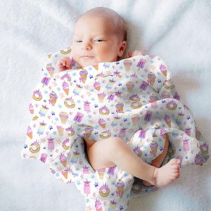 Муслин набивной 150 см рис.16412/2 Радужные сладости