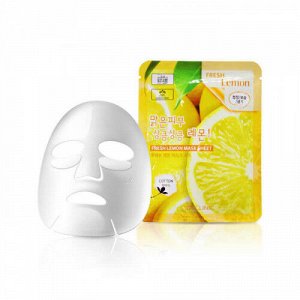 3W Тканевая маска для лица, лимон "Fresh Lemon Mask Sheet"  1*600 шт Арт-82091/70037