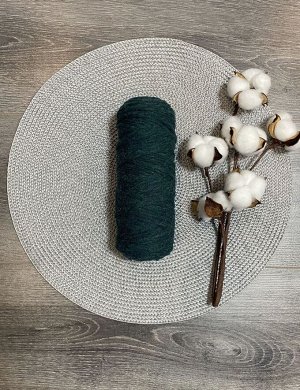 Шпагат хлопковый 4 мм для плетения панно/ловцов снов/шпагат для рукоделия/шпагат для макраме. Изумруд (1404)