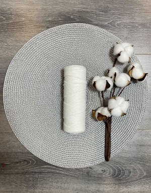 Шпагат хлопковый 2 мм для плетения панно/ловцов снов/шпагат для рукоделия/шпагат для макраме. Ванильный (2155)