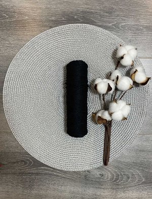 Шпагат хлопковый 2 мм для плетения панно/ловцов снов/шпагат для рукоделия/шпагат для макраме. Чёрный (2064К)