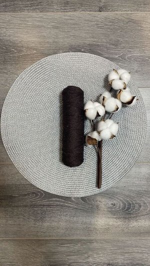 Шпагат хлопковый 2 мм для плетения панно/ловцов снов/шпагат для рукоделия/шпагат для макраме. Коричневый (2115)