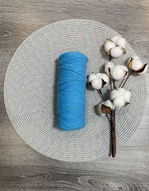 Шпагат хлопковый 4 мм для плетения панно/ловцов снов/шпагат для рукоделия/шпагат для макраме. Бирюзовый (0310)
