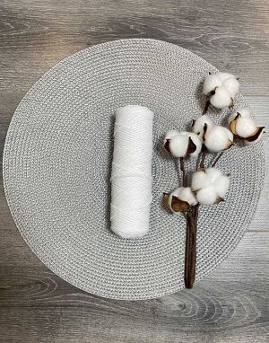 Шпагат хлопковый 2 мм для плетения панно/ловцов снов/шпагат для рукоделия/шпагат для макраме. Белый (2001)