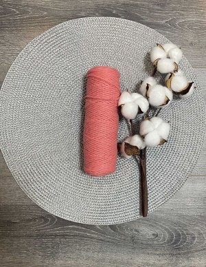 Шпагат хлопковый 2 мм для плетения панно/ловцов снов/шпагат для рукоделия/шпагат для макраме.Персиковый (2131)