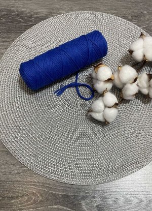 Шпагат хлопковый 2 мм для плетения панно/ловцов снов/шпагат для рукоделия/шпагат для макраме.Синий (2053К)