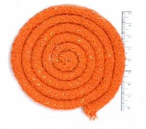 Шнур хлопковый 8 мм с сердечником Оранжевый (2135) с золотым люрексом