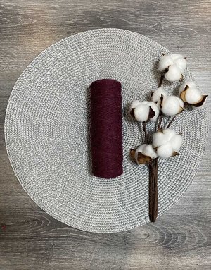 Шпагат хлопковый 2 мм для плетения панно/ловцов снов/шпагат для рукоделия/шпагат для макраме. Виноградный (0360)