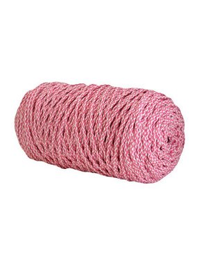 Шнур хлопковый 5 мм меланжевый (Розовый+Ванильный)
