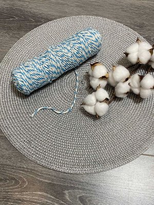 Шпагат хлопковый 2 мм для плетения панно/ловцов снов/шпагат для рукоделия/шпагат для макраме. Меланжевый(2112+0310)