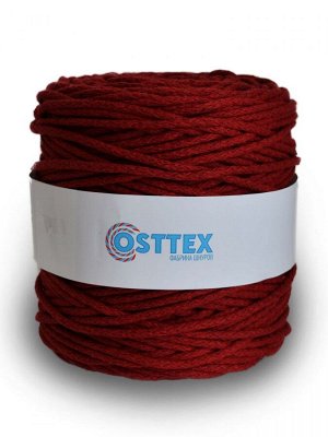 Шнур хлопковый без сердечника 5 мм для рукоделия/шнур для вязания/шнур для макраме. Бордовый (старый оттенок 043Т) 100 метров