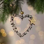 Новогодняя подвеска «Сердце со звездой» 8?18 см